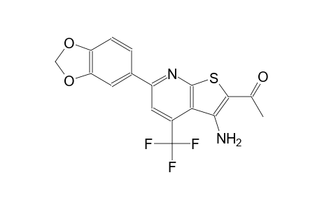 1-[3-amino-6-(1,3-benzodioxol-5-yl)-4-(trifluoromethyl)thieno[2,3-b]pyridin-2-yl]ethanone