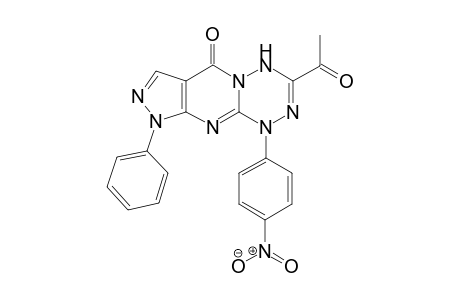 3-Acetyl-1-(p-nitrophenyl)-9-phenyl-1,4-dihydropyrazolo[3,4-d]pyrimido[1,2-b][1,2,4,5]tetrazin-6-one