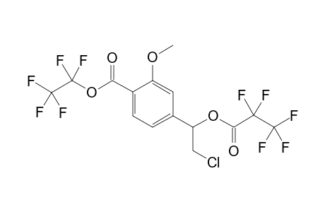 (pentafluoro)ethyl 3-[(1'pentafluoroethylcarbonyloxy)-2'-chloroethyl]-1-methoxybenzene-6-carboxylate