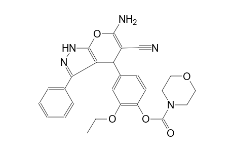 4-(6-amino-5-cyano-3-phenyl-1,4-dihydropyrano[2,3-c]pyrazol-4-yl)-2-ethoxyphenyl 4-morpholinecarboxylate