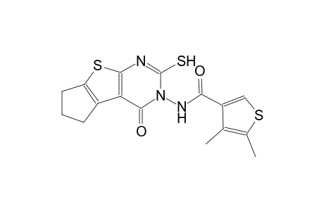 4,5-dimethyl-N-(4-oxo-2-sulfanyl-6,7-dihydro-4H-cyclopenta[4,5]thieno[2,3-d]pyrimidin-3(5H)-yl)-3-thiophenecarboxamide