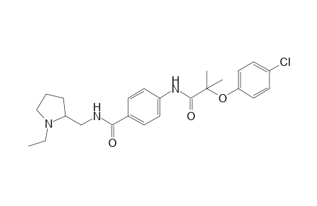 2-(p-chlorophenoxy)-4-{[(1-ethyl-2-pyrrolidinyl)methyl]carbamoyl}-2-methylpropionanilide