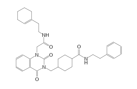 4-[(1-(2-{[2-(1-cyclohexen-1-yl)ethyl]amino}-2-oxoethyl)-2,4-dioxo-1,4-dihydro-3(2H)-quinazolinyl)methyl]-N-(2-phenylethyl)cyclohexanecarboxamide