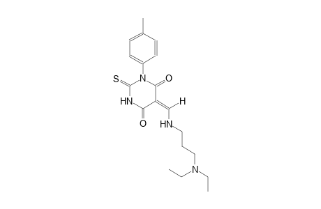 (5E)-5-({[3-(diethylamino)propyl]amino}methylene)-1-(4-methylphenyl)-2-thioxodihydro-4,6(1H,5H)-pyrimidinedione
