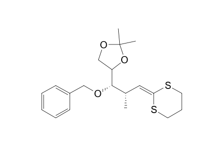 1,3-dithia-2-(((1s,2s)-1-methyl-2-benzyloxy-3,4-(dimethylmethylenedioxy)-butyl)-methylene)-cyclohexane
