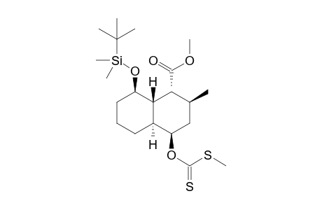 Methyl (1R*,2S*,4R*,4aS*,8R*,8aS*)-8-(tert-butyldimethylsiloxy)-2-methyl-4-[(methylsulfanyl)thiocarbonyloxy]decahydronaphthalene-1-carboxylate