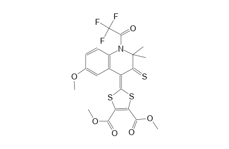 1,3-dithiole-4,5-dicarboxylic acid, 2-(2,3-dihydro-6-methoxy-2,2-dimethyl-3-thioxo-1-(trifluoroacetyl)-4(1H)-quinolinylidene)-, dimethyl ester