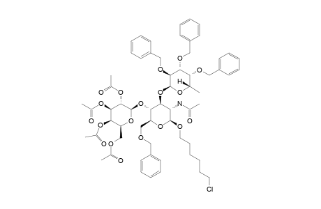 #29;6-CHLOROHEXYL-2-ACETAMIDO-4-O-(2,3,4,6-TETRA-O-ACETYL-BETA-D-GALACTOPYRANOSYL)-6-O-BENZYL-3-O-(2,3-TRI-O-BENZYL-ALPHA-L-FUCOPYRANOSYL)-2-DEOXY-BETA-D-GLUCO
