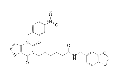 N-(1,3-benzodioxol-5-ylmethyl)-6-(1-(4-nitrobenzyl)-2,4-dioxo-1,4-dihydrothieno[3,2-d]pyrimidin-3(2H)-yl)hexanamide