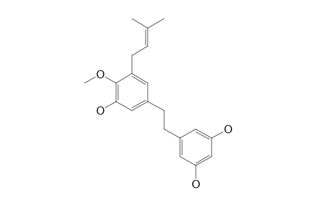 .alpha.,.alpha.'-Dihydro-3,5,3'-trihydroxy-4'-methoxy-5'-isopentenylstilbene