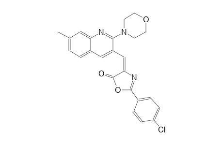 5(4H)-oxazolone, 2-(4-chlorophenyl)-4-[[7-methyl-2-(4-morpholinyl)-3-quinolinyl]methylene]-, (4E)-