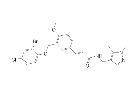 (2E)-3-{3-[(2-bromo-4-chlorophenoxy)methyl]-4-methoxyphenyl}-N-[(1,5-dimethyl-1H-pyrazol-4-yl)methyl]-2-propenamide