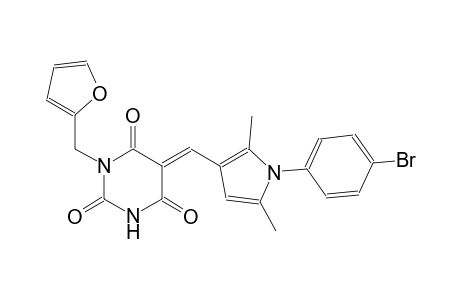 (5E)-5-{[1-(4-bromophenyl)-2,5-dimethyl-1H-pyrrol-3-yl]methylene}-1-(2-furylmethyl)-2,4,6(1H,3H,5H)-pyrimidinetrione