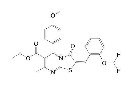 (2E)-2-[2-(difluoromethoxy)benzylidene]-3-keto-5-(4-methoxyphenyl)-7-methyl-5H-thiazolo[3,2-a]pyrimidine-6-carboxylic acid ethyl ester