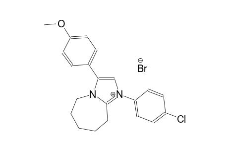 1-(4-chlorophenyl)-3-(4-methoxyphenyl)-6,7,8,9-tetrahydro-5H-imidazo[1,2-a]azepin-1-ium bromide