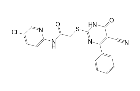 N-(5-chloro-2-pyridinyl)-2-[(5-cyano-6-oxo-4-phenyl-1,6-dihydro-2-pyrimidinyl)sulfanyl]acetamide