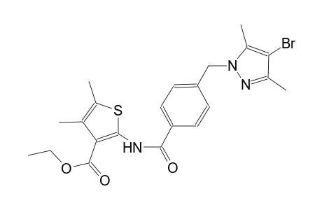 ethyl 2-({4-[(4-bromo-3,5-dimethyl-1H-pyrazol-1-yl)methyl]benzoyl}amino)-4,5-dimethyl-3-thiophenecarboxylate