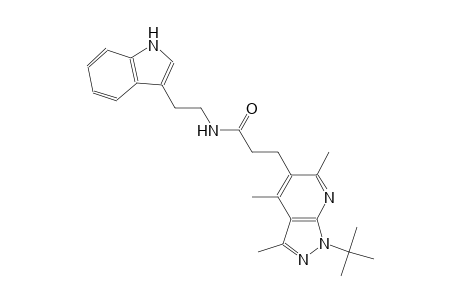 1H-pyrazolo[3,4-b]pyridine-5-propanamide, 1-(1,1-dimethylethyl)-N-[2-(1H-indol-3-yl)ethyl]-3,4,6-trimethyl-