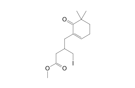 4-(5,5-Dimethyl-6-oxocyclohex-1-enyl)-3-iodomethylbutyric acid, methyl ester