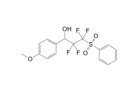 2,2,3,3-Tetrafluoro-1-(4-methoxyphenyl)-3-(phenylsulfonyl)propan-1-ol