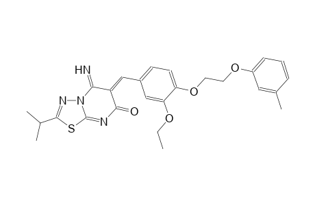 7H-[1,3,4]thiadiazolo[3,2-a]pyrimidin-7-one, 6-[[3-ethoxy-4-[2-(3-methylphenoxy)ethoxy]phenyl]methylene]-5,6-dihydro-5-imino-2-(1-methylethyl)-,
