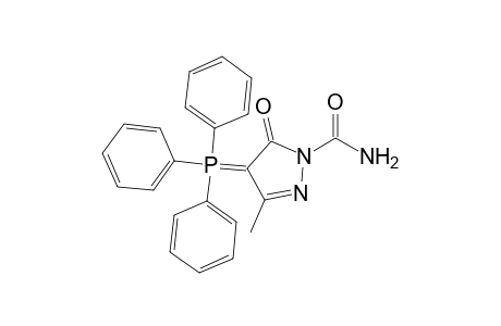 3-methyl-5-oxo-4-triphenylphosphoranylidene-1-pyrazolecarboxamide