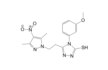 5-[2-(3,5-dimethyl-4-nitro-1H-pyrazol-1-yl)ethyl]-4-(3-methoxyphenyl)-4H-1,2,4-triazol-3-yl hydrosulfide
