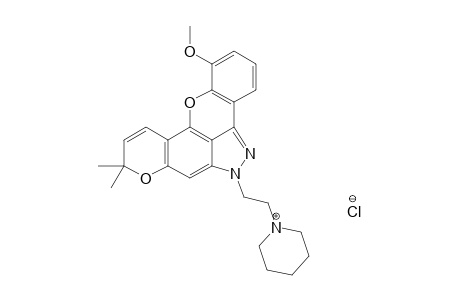 6,9-DIHYDRO-1-METHOXY-9,9-DIMETHYL-6-(2-PIPERIDIN-1-YL-ETHYL)-PYRANO-[3,2-F]-(1)-BENZOPYRANO-[4,3,2-C,D]-INDAZOLE-HYDROCHLORIDE