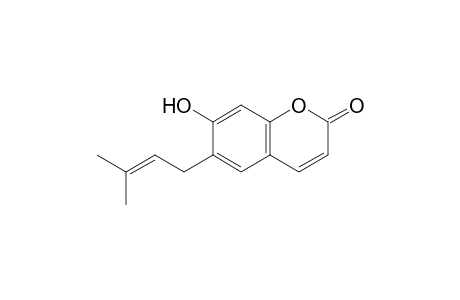6-(3-Methylbut-2-enyl)-7-oxidanyl-chromen-2-one