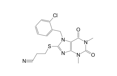 3-{[7-(2-chlorobenzyl)-1,3-dimethyl-2,6-dioxo-2,3,6,7-tetrahydro-1H-purin-8-yl]sulfanyl}propanenitrile