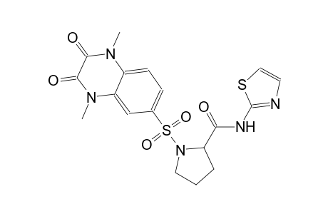 2-pyrrolidinecarboxamide, 1-[(1,2,3,4-tetrahydro-1,4-dimethyl-2,3-dioxo-6-quinoxalinyl)sulfonyl]-N-(2-thiazolyl)-