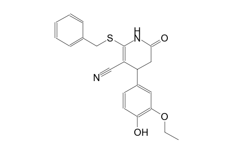 3-pyridinecarbonitrile, 4-(3-ethoxy-4-hydroxyphenyl)-1,4,5,6-tetrahydro-6-oxo-2-[(phenylmethyl)thio]-