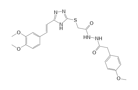 N'-[2-[[5-[(E)-2-(3,4-dimethoxyphenyl)ethenyl]-1H-1,2,4-triazol-3-yl]sulfanyl]acetyl]-2-(4-methoxyphenyl)acetohydrazide