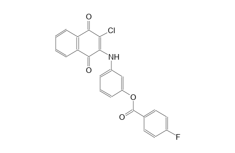 3-[(3-chloro-1,4-dioxo-1,4-dihydro-2-naphthalenyl)amino]phenyl 4-fluorobenzoate
