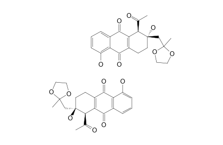(Z)_AND_(E)-1-ACETYL-2,5-DIHYDROXY-2-(2-METHYL-1,3-DIOXOLAN-2-YL-METHYL)-1,2,3,4-TETRAHYDROANTHRAQUINONE