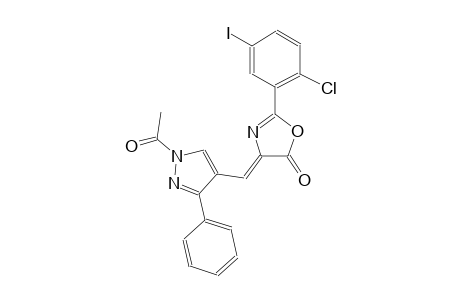 (4Z)-4-[(1-acetyl-3-phenyl-1H-pyrazol-4-yl)methylene]-2-(2-chloro-5-iodophenyl)-1,3-oxazol-5(4H)-one