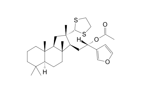 13S,16S-12-Ethyldithia-19,25-epoxy-17(25),18-diene-16-acetoxyhyrtiosane