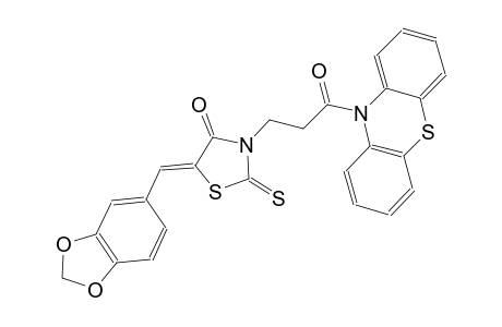 (5Z)-5-(1,3-benzodioxol-5-ylmethylene)-3-[3-oxo-3-(10H-phenothiazin-10-yl)propyl]-2-thioxo-1,3-thiazolidin-4-one