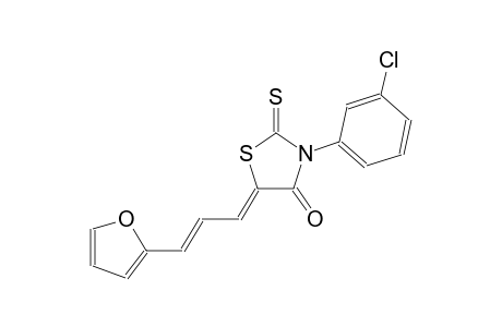 (5Z)-3-(3-chlorophenyl)-5-[(2E)-3-(2-furyl)-2-propenylidene]-2-thioxo-1,3-thiazolidin-4-one