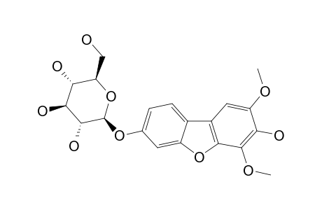 FORTUNEANOSIDE-G;2,4-DIMETHOXY-3-HYDROXY-DIBENZOFURAN-7-O-BETA-D-GLUCOPYRANOSIDE