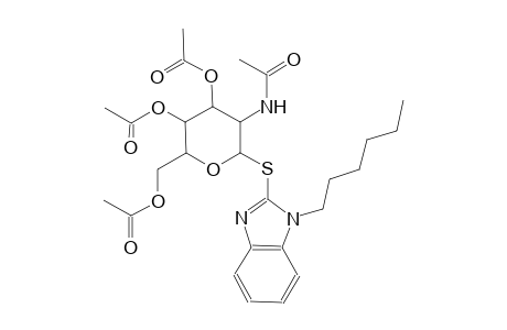 beta-D-glucopyranoside, 1-hexyl-1H-benzimidazol-2-yl 2-(acetylamino)-2-deoxy-1-thio-, 3,4,6-triacetate