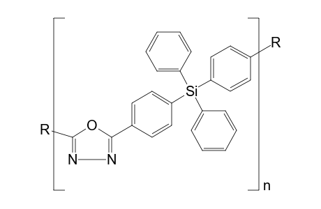 Poly(oxadiazole) with tetraphenylsilane links