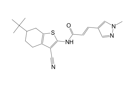 (2E)-N-(6-tert-butyl-3-cyano-4,5,6,7-tetrahydro-1-benzothien-2-yl)-3-(1-methyl-1H-pyrazol-4-yl)-2-propenamide