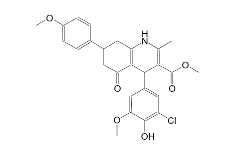 methyl 4-(3-chloro-4-hydroxy-5-methoxyphenyl)-7-(4-methoxyphenyl)-2-methyl-5-oxo-1,4,5,6,7,8-hexahydro-3-quinolinecarboxylate