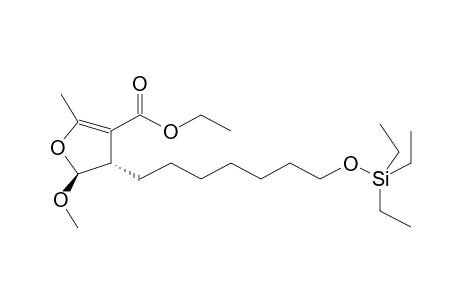 TRANS-(+/-)-2,3-DIHYDRO-2-METHOXY-3-(7'-TRIETHYLSILYLOXYHEPTYL)-4-ETHOXYCARBONYL-5-METHYLFURAN