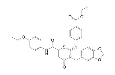 ethyl 4-({(2Z)-3-(1,3-benzodioxol-5-ylmethyl)-6-[(4-ethoxyanilino)carbonyl]-4-oxotetrahydro-2H-1,3-thiazin-2-ylidene}amino)benzoate
