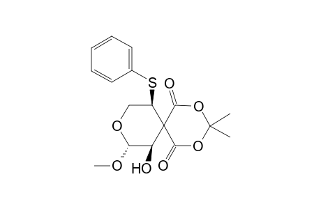 Isopropylidene trans-3-hydroxy-2-methoxy-5-phenylthiotetrahydropyran-4,4-dicarboxylate