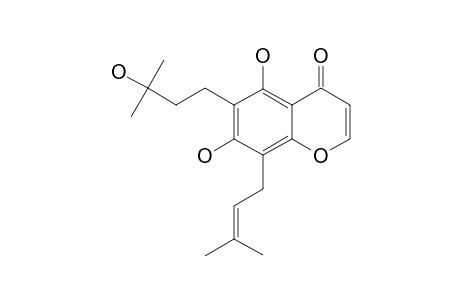 ERIOSEMATIN-B;5,7-DIHYDROXY-6-(3-HYDROXY-3,3-DIMETHYLBUTYL)-8-GAMMA,GAMMA-DIMETHYLALLYL-CHROMONE