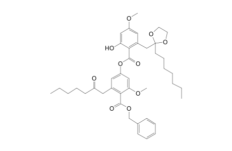 benzyl 4-[6'-{(2''-heptyl-1'',3''-dioxolan-2''-yl)methyl}-2'hydroxy-4'-methoxybenzoyloxy]-2-methoxy-6-(2-oxoheptyl)benzoate