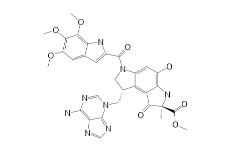 (2R,8R)-8-[(6-aminopurin-3-yl)methyl]-4-hydroxy-1-keto-2-methyl-6-(5,6,7-trimethoxy1H-indole-2-carbonyl)-7,8-dihydro-3H-pyrrolo[3,2-e]indole-2-carboxylic acid methyl ester